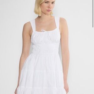 Sunday Best Martine Mini Dress White Cotton Poplin with Ruffles 🕊️